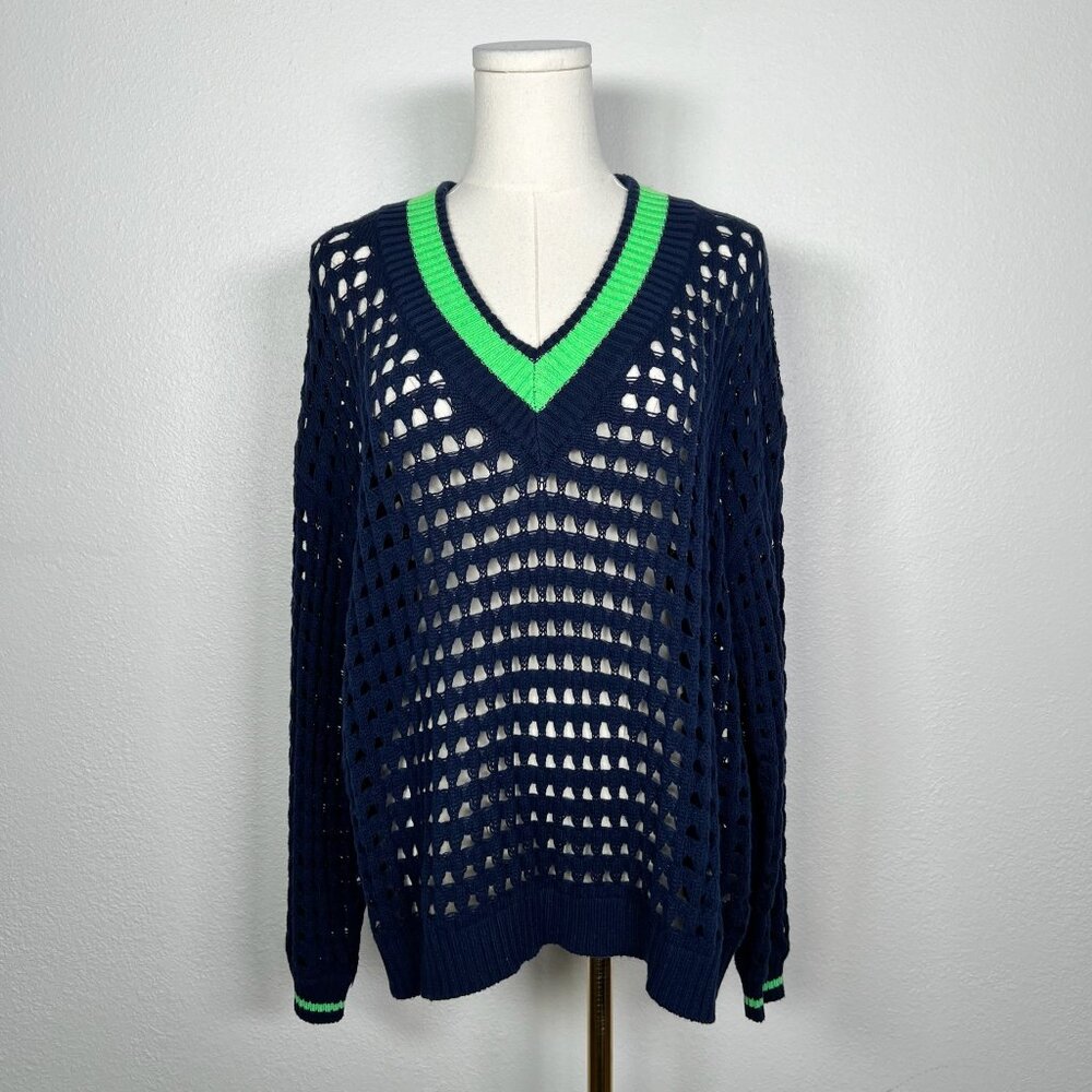 WISPR Acid Lime Open Stitch V Sweater - Hello Sailor - Size S